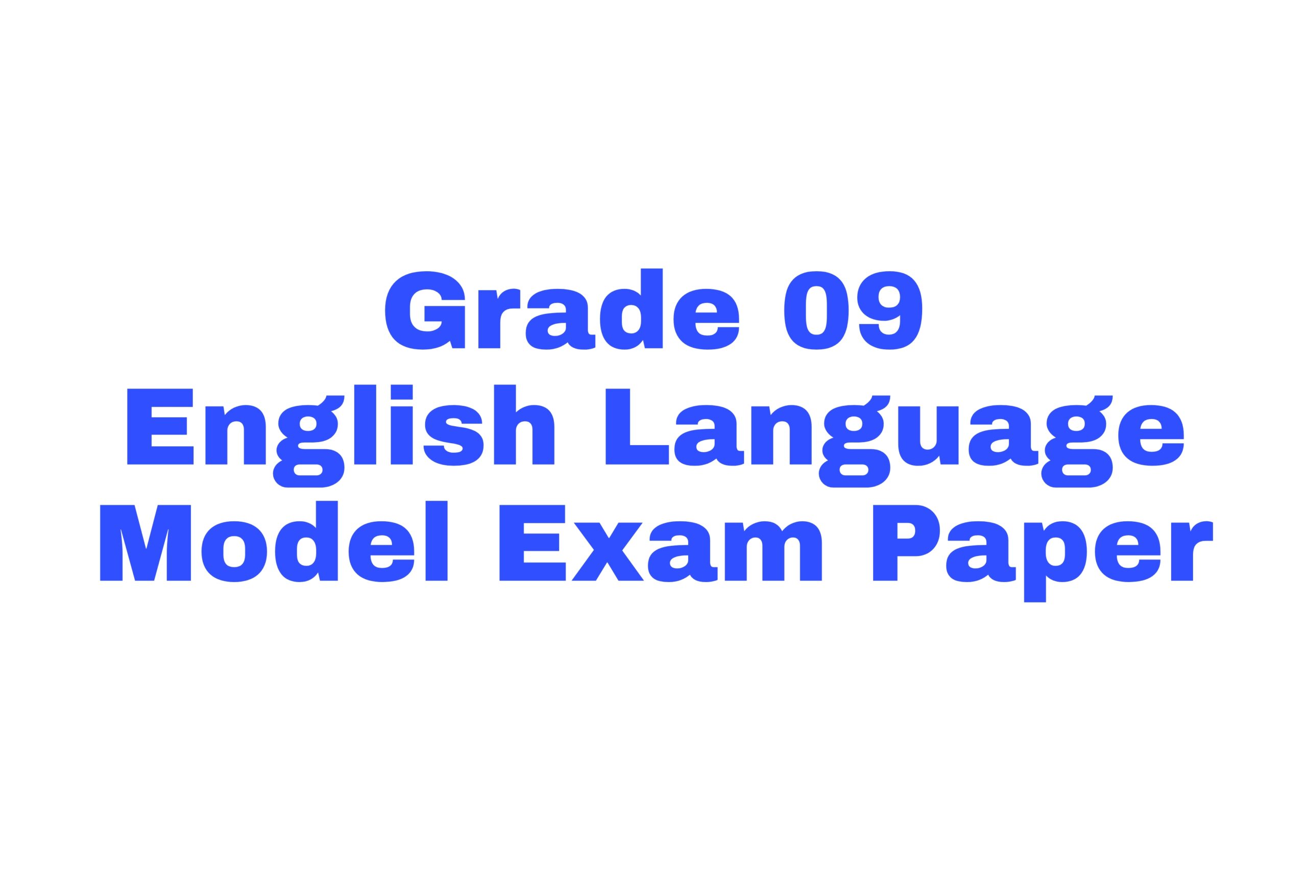 Grade 09 english language